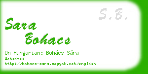 sara bohacs business card